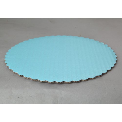 C-Flute T- Blue Scalloped Cake Circles - 8"