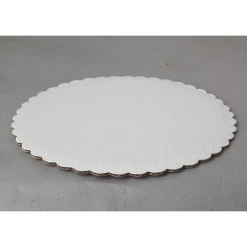 C-Flute White Scalloped Cake Circles  - 12"