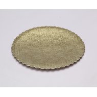 C-Flute Gold/Kraft Scalloped Cake Circles - 6"