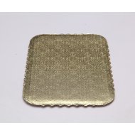 Single Wall Gold/Kraft Scalloped Cake Pads - 1/2 sheet