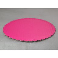 C-Flute Pink Scalloped Cake Circles - 12"