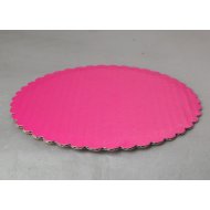 C-Flute Pink Scalloped Cake Circles - 12" C-Flute Pink Scalloped Cake Circles - 12"