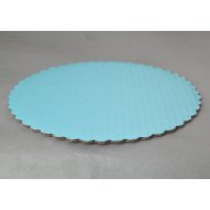 C-Flute T-Blue Scalloped Cake Circles - 9"