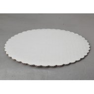 C-Flute White Scalloped Cake Circles - 8"