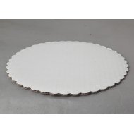 C-Flute White Scalloped Cake Circles - 9"